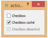  Screen of checkbox 